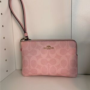 Coach Light Pink Signature Wristlet